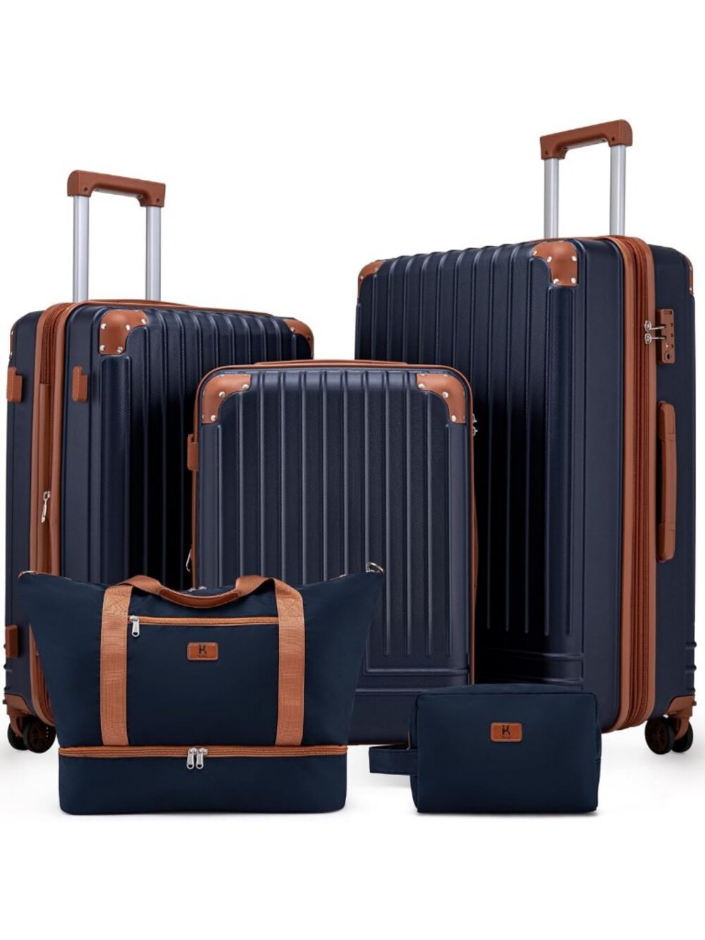 5-Piece Hardshell Luggage Set, Expandable Suitcases 20/24/28 Inch for Travel
